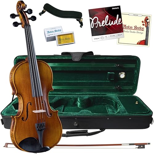 Cremona SV-500 1/4 Artist Violin Bundle – Setup and Ready to Play with Lightweight Case and Accessories Included – Select Solid Tonewoods and Ebony Fittings for Exceptional Tone and Playability
