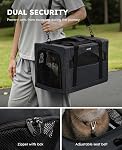 Pecute Cat Carrier Dog Carrier with Stable Structure, Breathable Mesh Fabric Pet Carrier for for Small Cats Dogs Puppies up to 5KG,Soft-Sided Dog Carrier Suitable for Both Long and Short Trips,Black | Safe For Car Travel, Stable Steel Frame, Soft-Sid