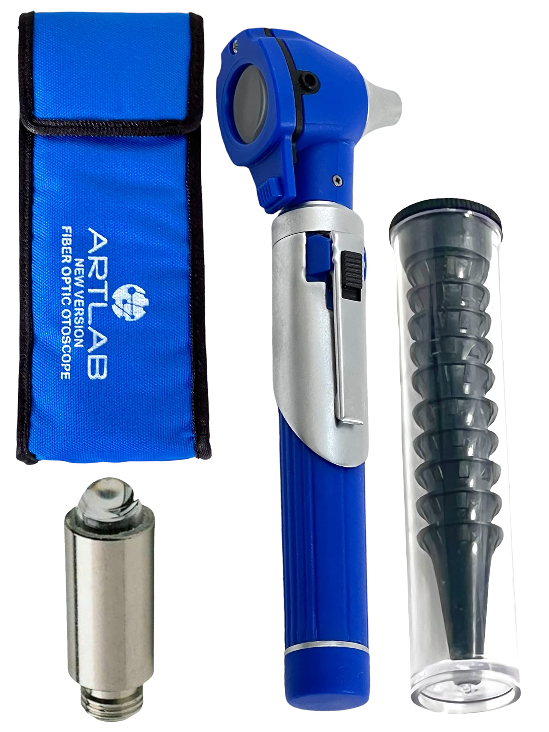 Artlab-Otoscope - Ear Otoscope with Light, Ear Infection Detector -Mini Otoscope Set Pocket Ear Scope Set for Students Nurse Children Adults Pets Home use (Blue)