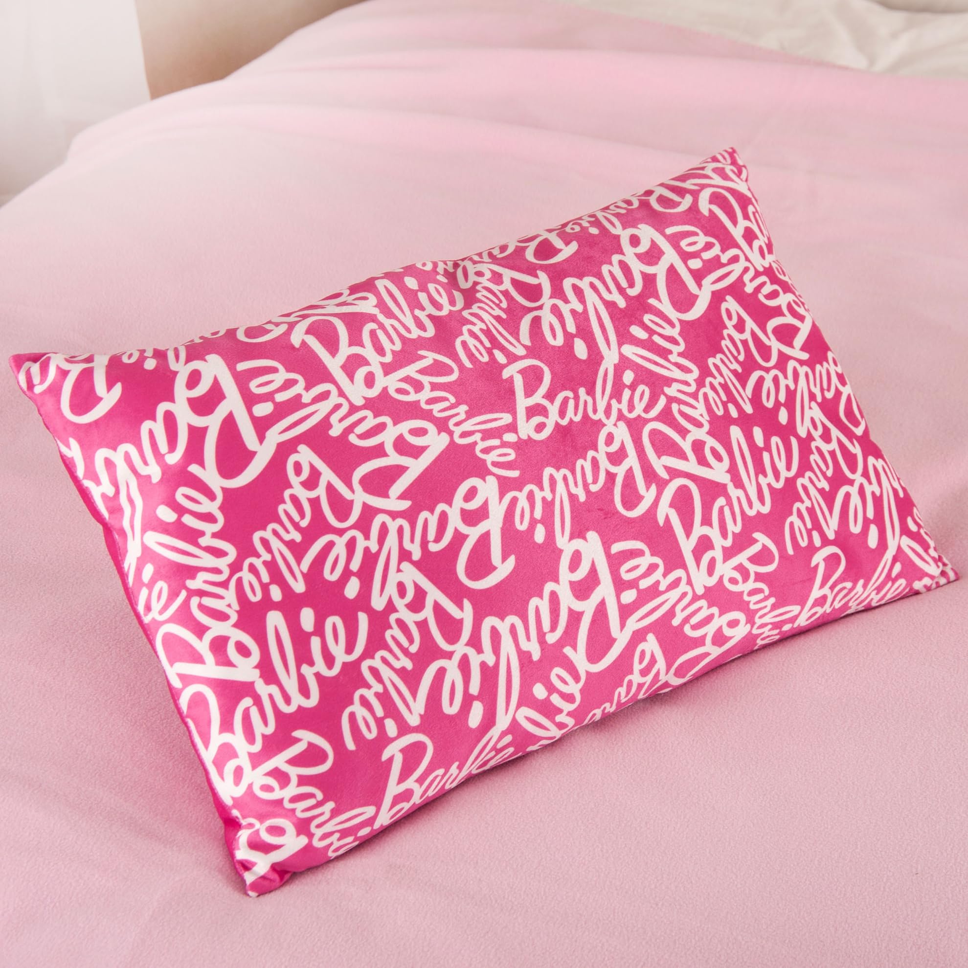 Herding Cojín con diseño de Barbie, 30 x 50 cm, cojín de niños de Tejido sintético de Pelo Corto Velboa, cojín Suave y Decorativo para acurrucarse, 100% poliéster