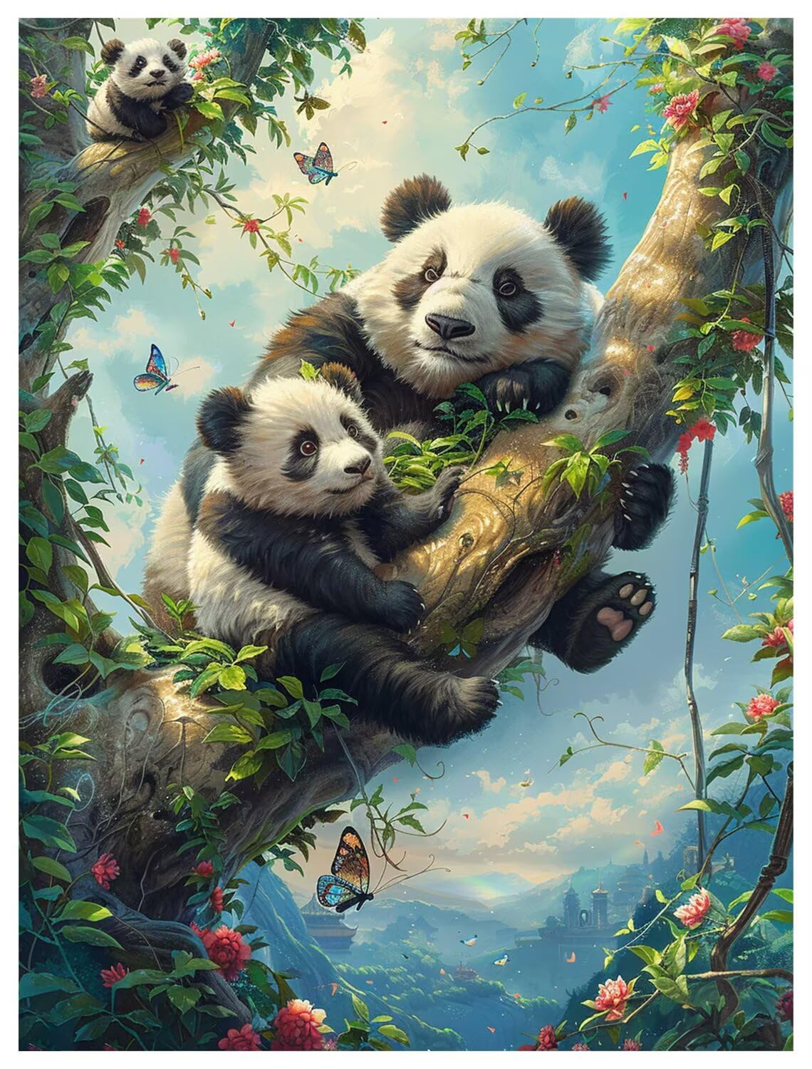 Diamentowe malowanie kompletny zestaw Panda, 5D śliczne malowanie diamentowe, DIY haft krzyżykowy diamentowy, kryształowy kryształ górski rzemiosło artystyczne do dekoracji domu salonu sypialni 65 x