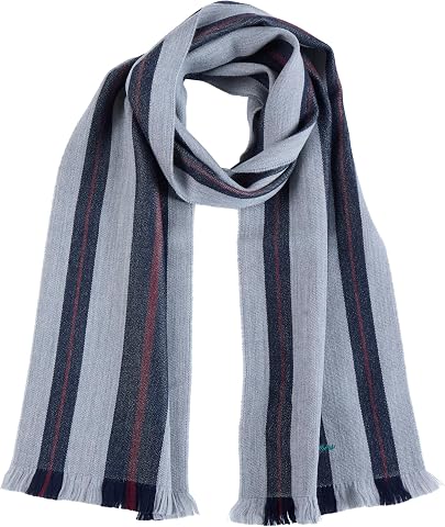 Brooks Brothers 100% Wool Woven Varsity Striped Scarf with Eyelash Fringe - Men'