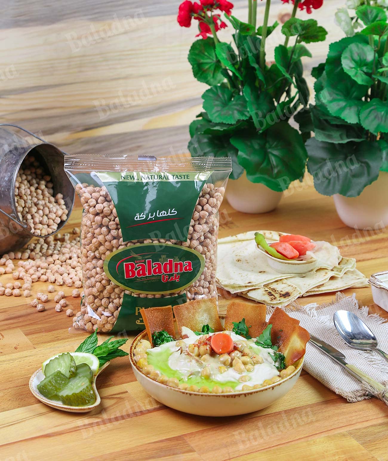 Baladna Getrocknete Kichererbsen 900 g x 12 | Hochwertige Hülsenfrüchte | Perfekt für Hummus, Falafel & Eintöpfe | Orientalische Spezialität | Vegan | Glutenfrei | Halal