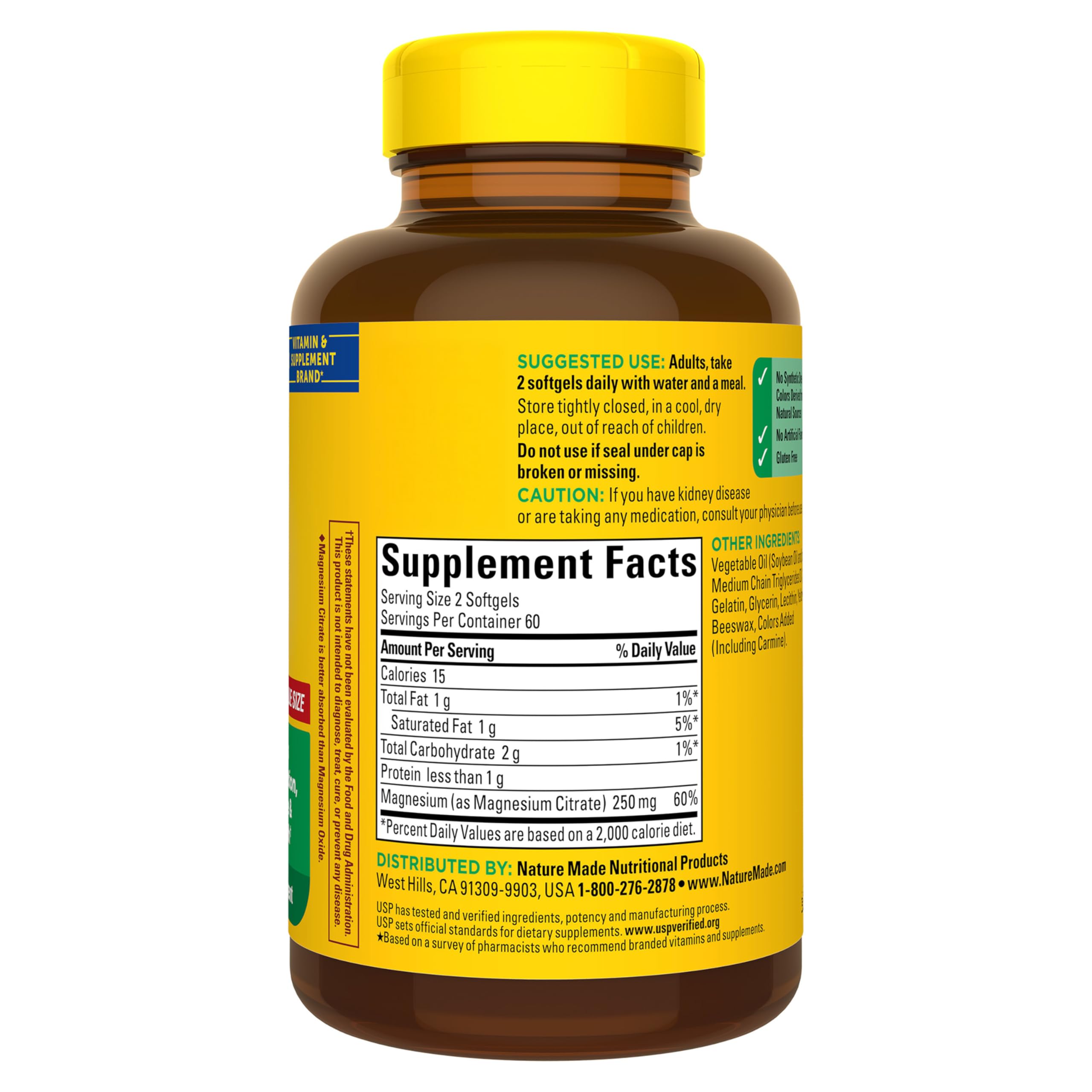 Softgels citrato de magnesio 250 mg, 120 cuentas para soporte de nutrición (los envases pueden variar) 8