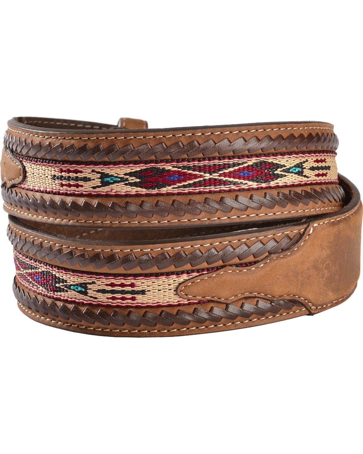 Overland Sheepskin Co Men's Leather Braid Leather Belt