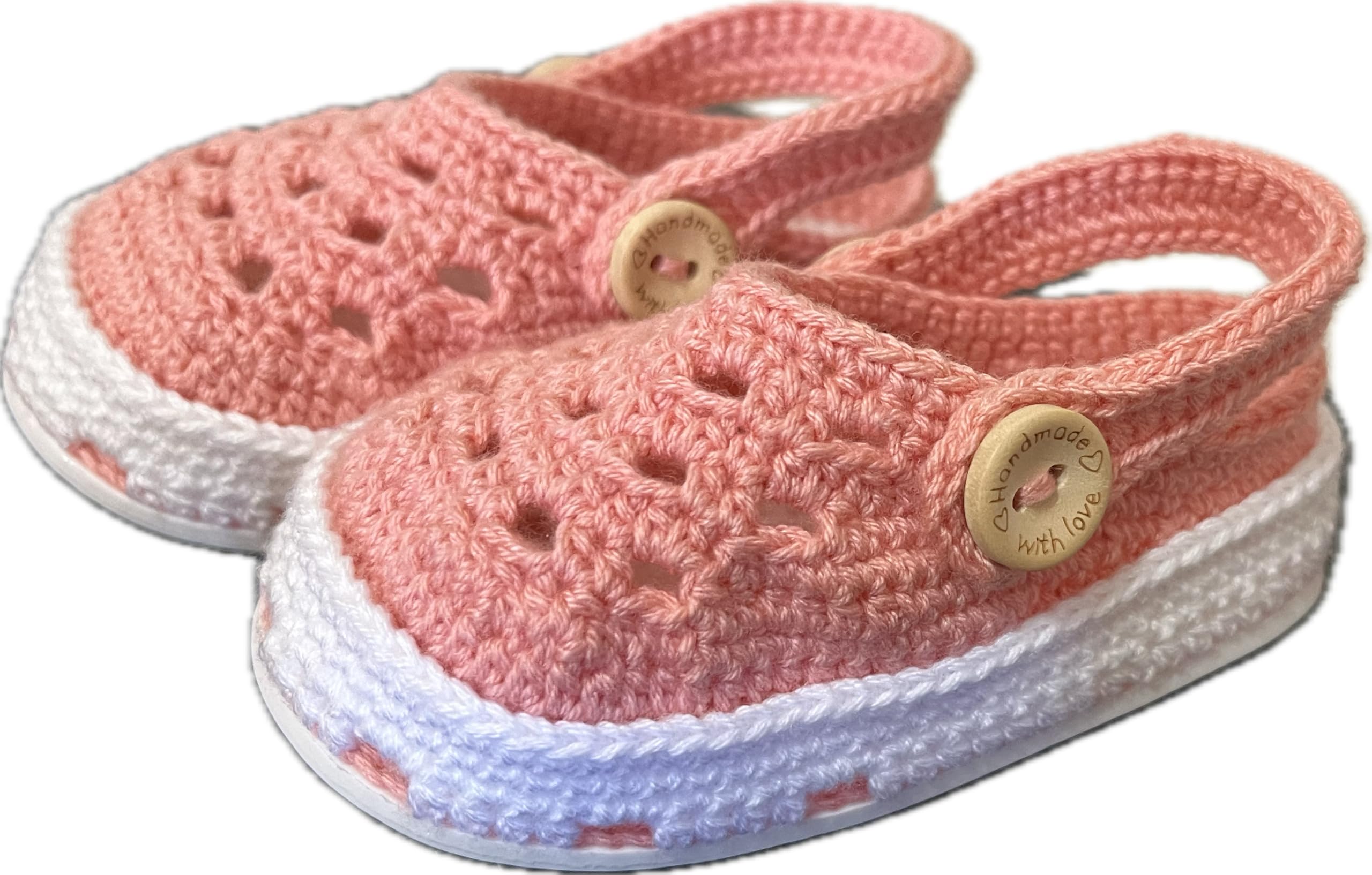 Bambini Zoccoli e Sabot Pantofole Unisex. Stivaletti per neonata realizzate all'uncinetto o all'uncinetto. Stivaletti con bottone e rifinitura, disponibili in tutte le taglie bimbo da 0 a 12 mesi