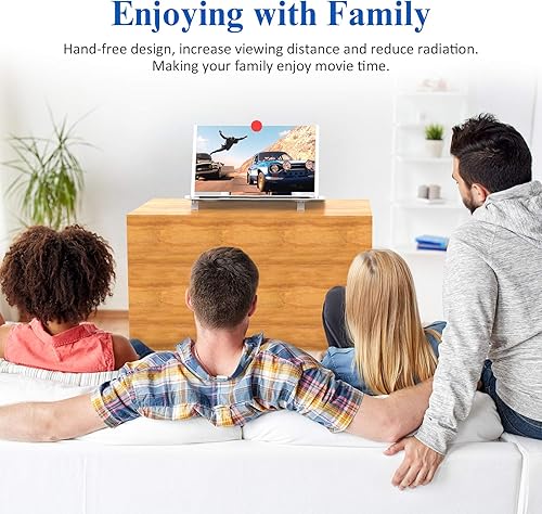 Miniatura 4 de Lupa de pantalla de 16", lupa de teléfono móvil 3D HD, proyector ampliador de pantalla para películas, videos y juegos, soporte plegable para