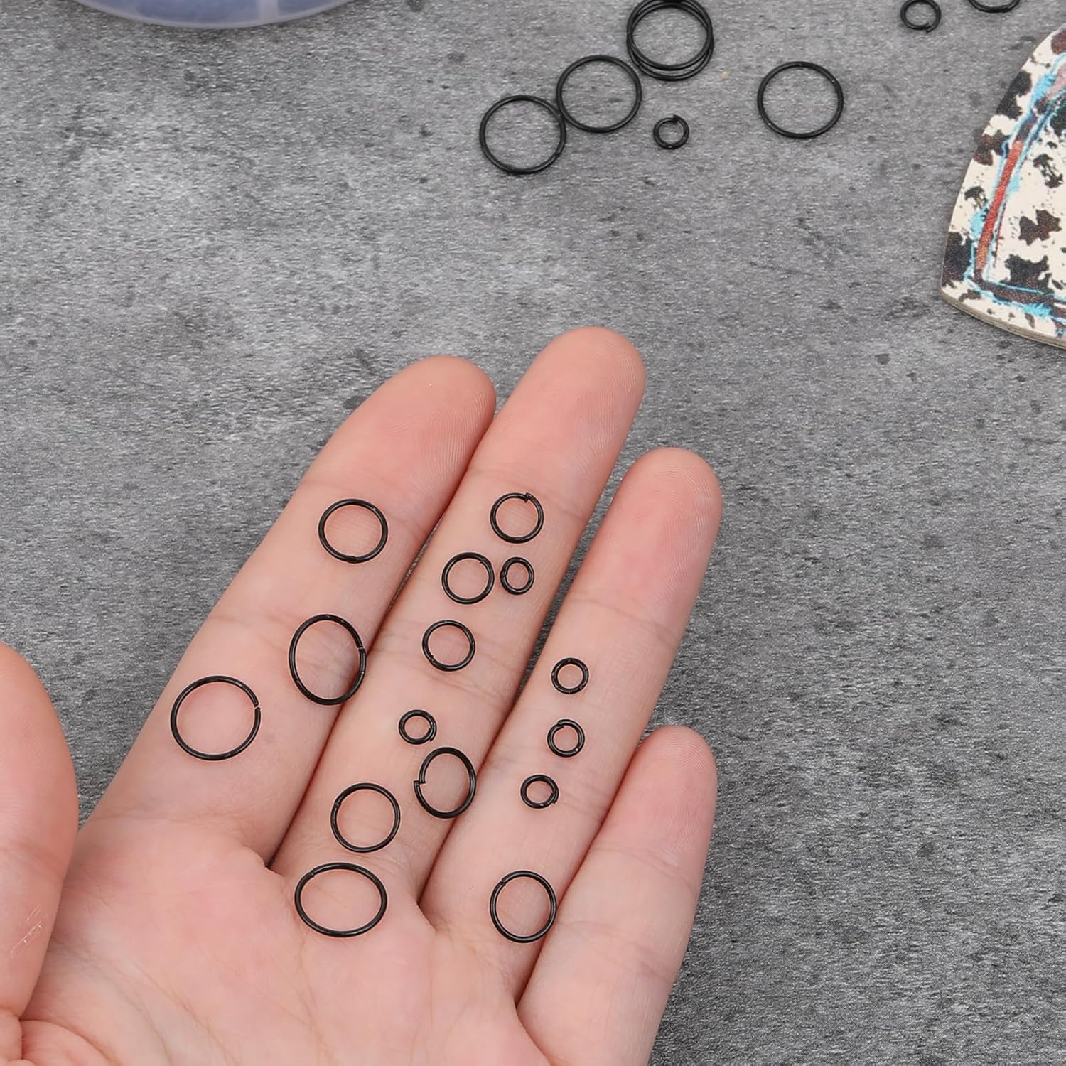 970Pcs Black Open Jump Rings Set - Assorted Sizes 4/5/6/7/8/10mm Chainmail Rings for Jewelry Making Bracelet Earrings Repair - Image 5