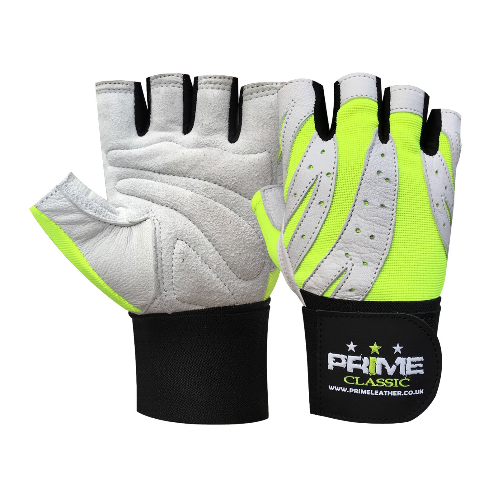 PSS Fingerless Gloves for Men and Women, Gym Training, Weight Lifting, Driving, Cycling, Workout, Breathable, Anti-Slip Grip, Fitness, Half Finger (White/Green, S)