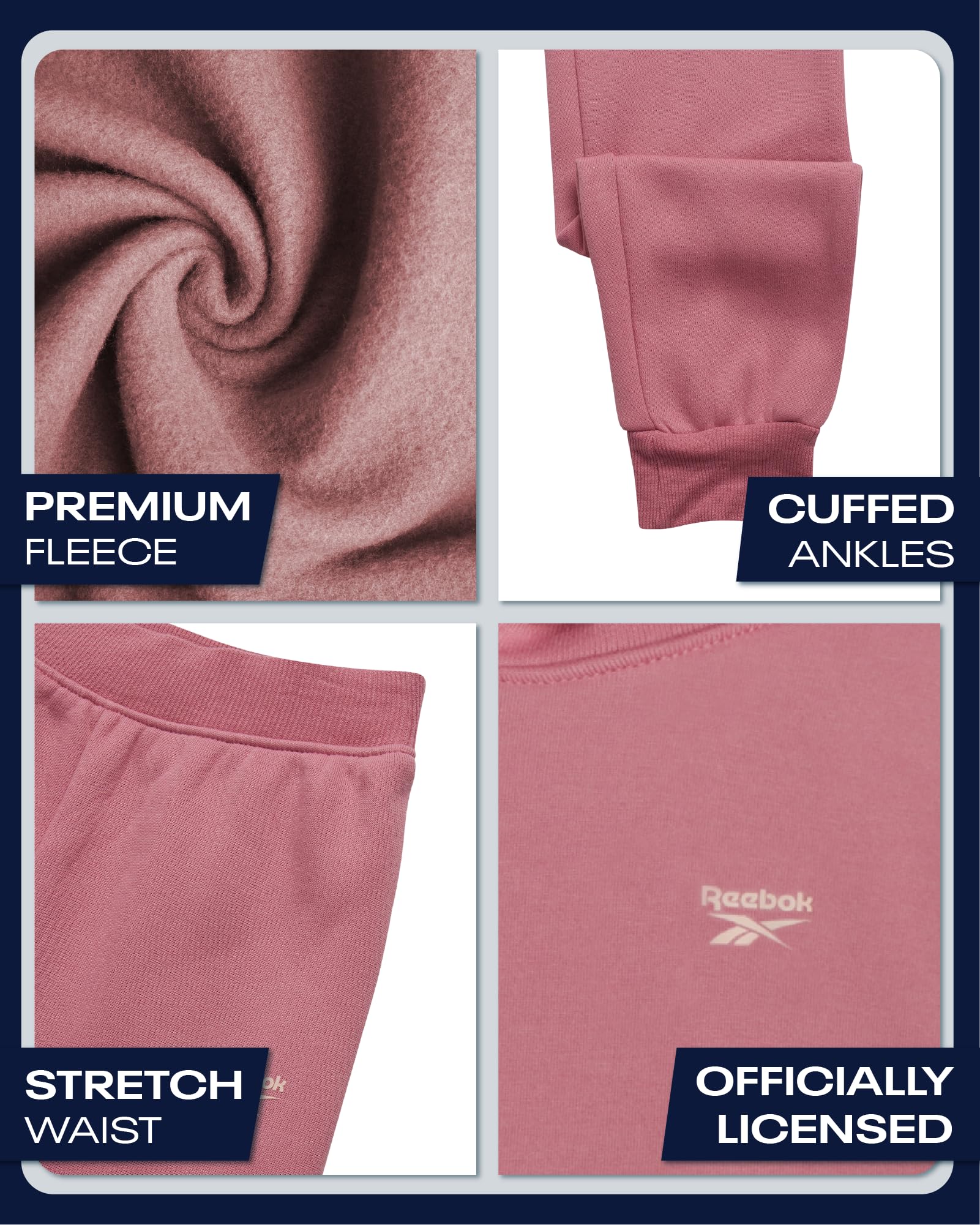 Reebok Ensemble de jogging pour fille – Ensemble de survêtement assorti 2 pièces avec pull à capuche et jogging athlétique pour filles