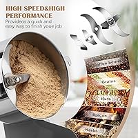 Vista 2 de 800G Electric Grain Grinder Mill, 2000W Swing-Type 304 Dry Cereals Pulverizer Makes Dry Goods, Spices, Coffee, Pepper, Etc., Commercial 110V