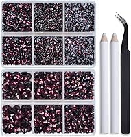 Vista 75 de Bymitel Hotfix - Gemas redondas de diamantes de imitación de cristal para manualidades, mezcla de 6 tamaños con kit de lápiz de cera, negro