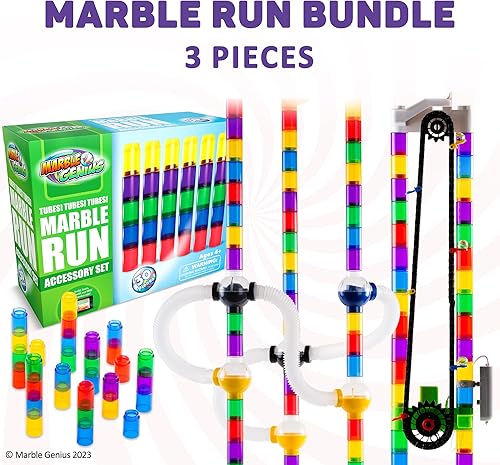 Miniatura 2 de Marble Genius Paquete Elevador automático de cadena, tubos, esferas, y tubos, los juegos de accesorios perfectos para correr canicas para crear