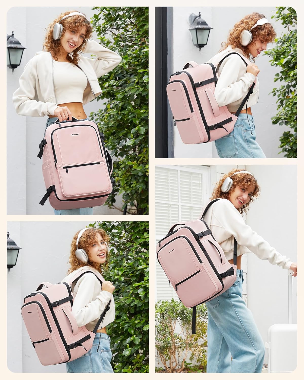 LOVEVOOK Travel Backpack for Women & Men, 60L Large Carry On Backpack Airline Approved, TSA Personal Item Weekender Bag, Laptop Backpacks with 3 Packing Cubes for Travel Essentials, Waist Belt - Image 6