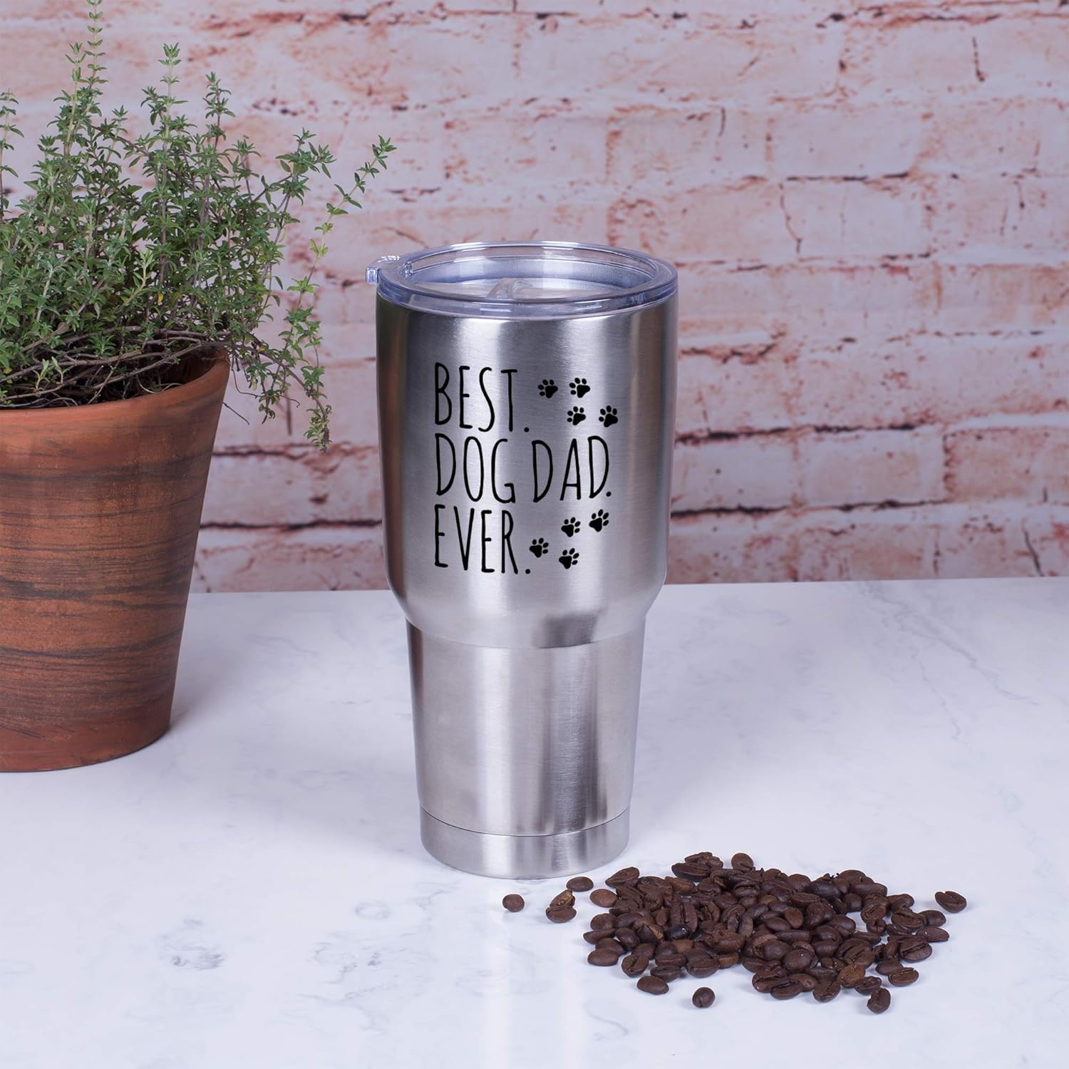 Best Dog Dad Ever Stainless Steel 30 oz Travel Mug with Lid