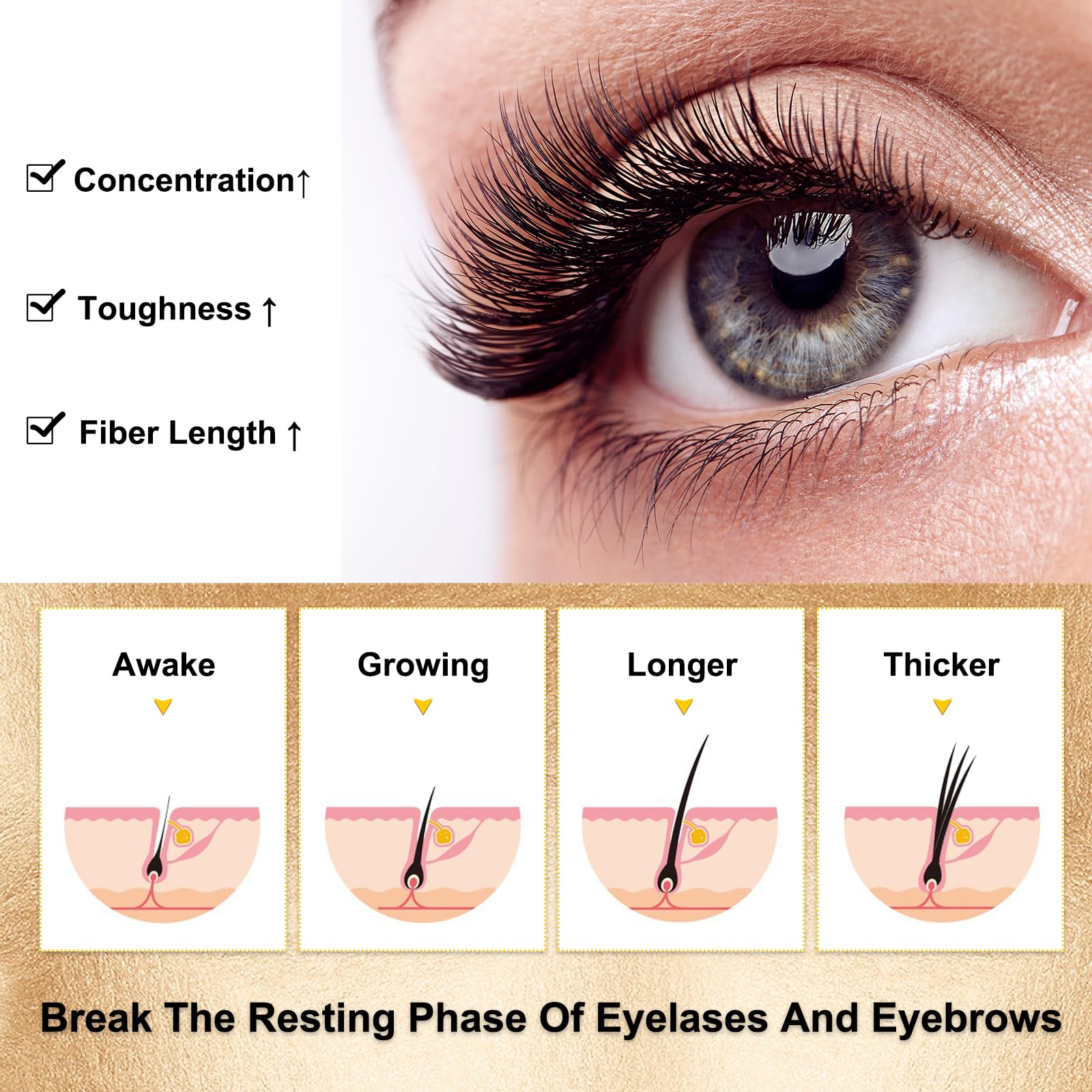 LZM Lash Serum for Growth and Thickness Eyebrow & Eyelash Serum for Longer Thicker, Healthier Lashes Rapid Growth (5ml) - Image 3