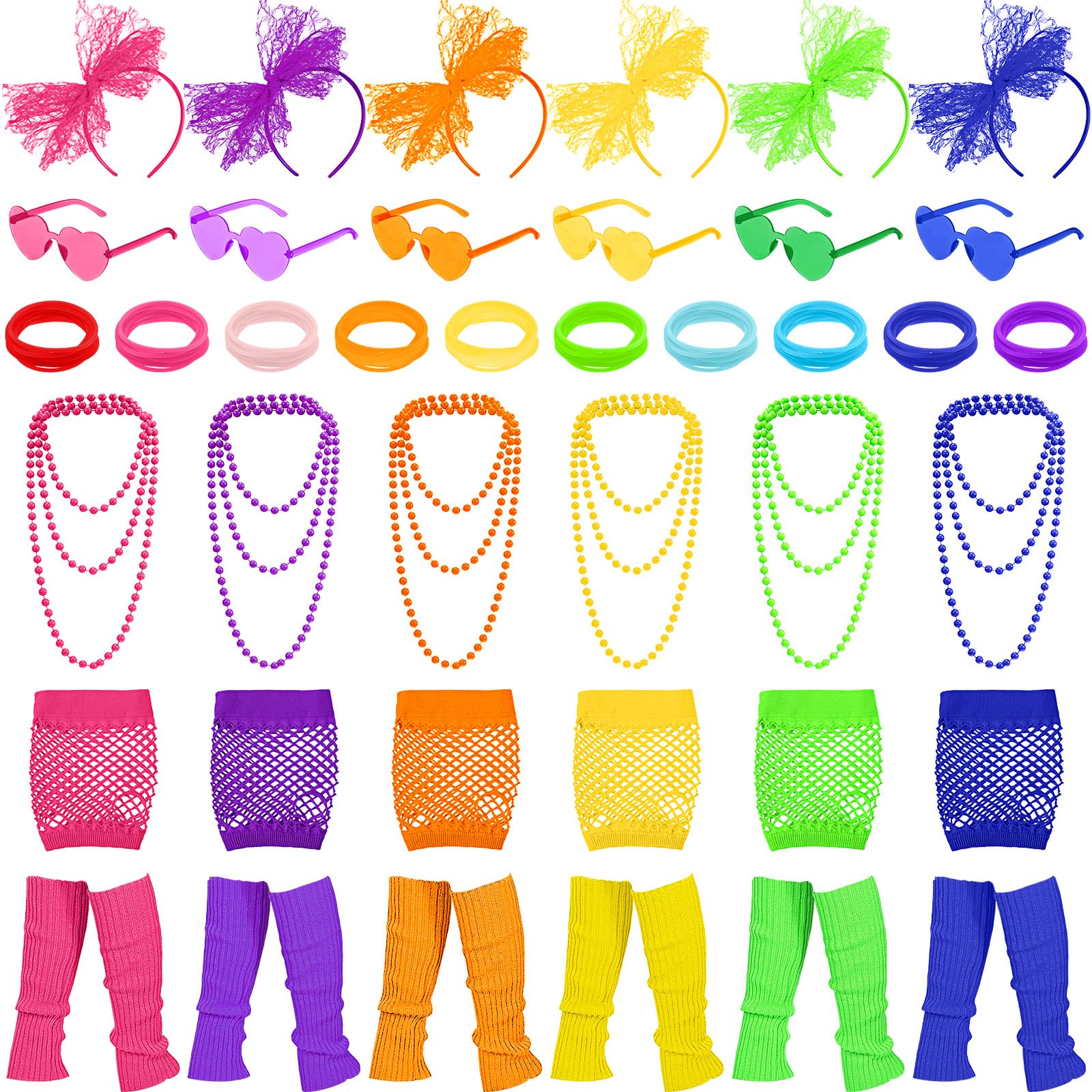 Panitay 80s Neon Costume Accessories for Women