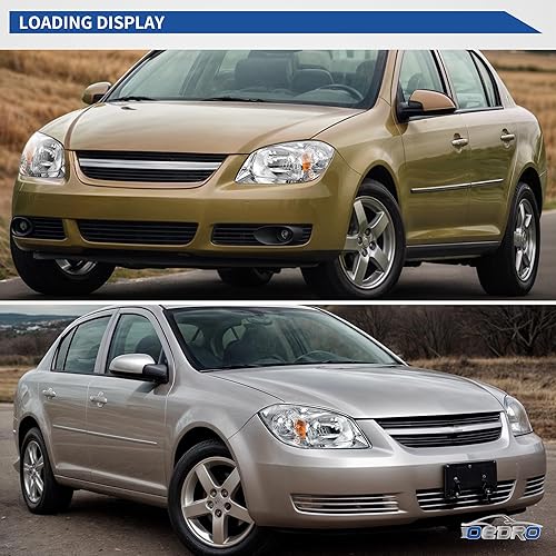 Miniatura 6 de OEDRO Montaje de faros delanteros compatible con 2005-2010 Chevy Cobalt  2007-2010 Pontiac G5  2005-2006 Pontiac Pursuit carcasa cromada - lado del