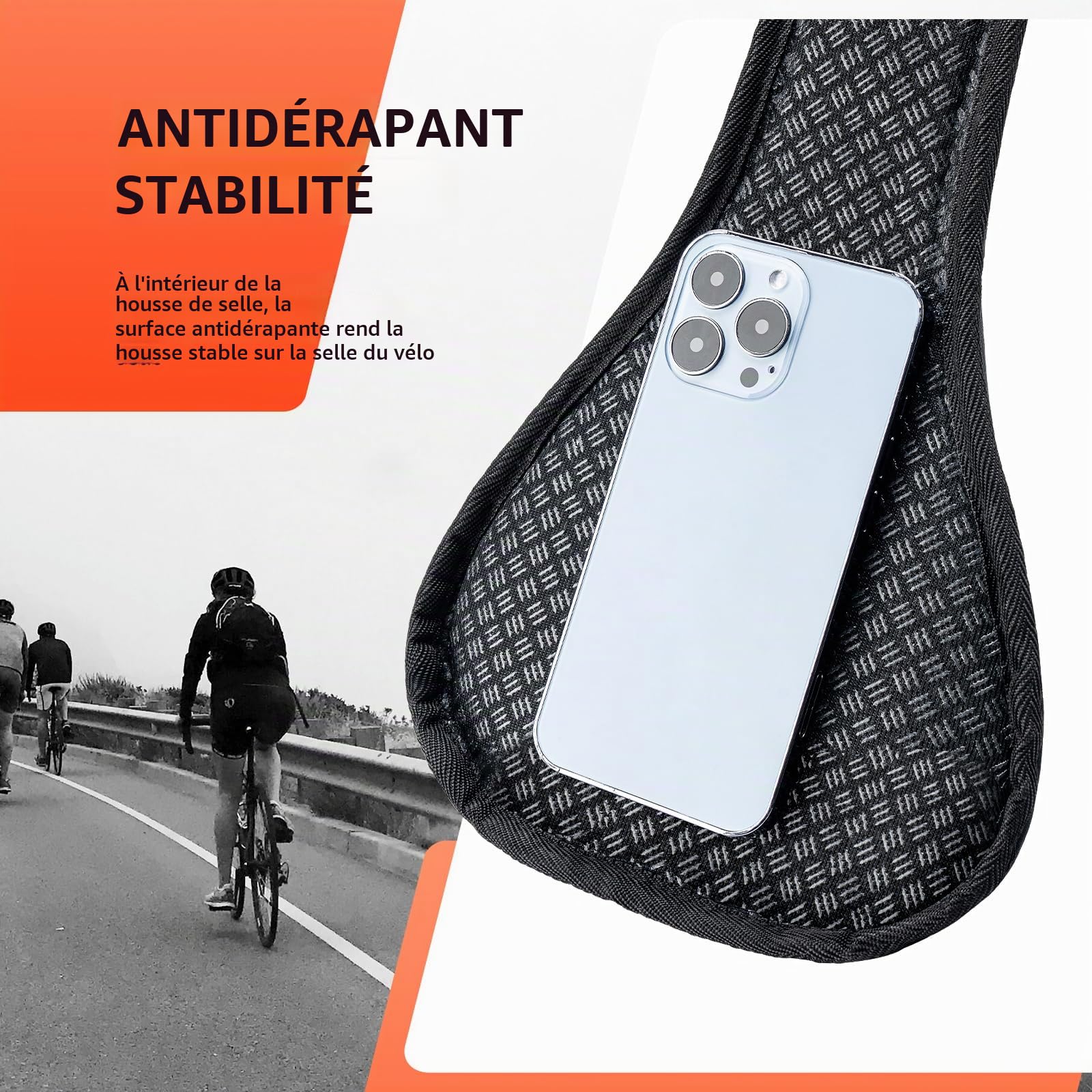 ROCKBROS Housse Selle de Vélo Confortable Creux Silicone Protection Coussin Selle Ergonomique Couvre Siège Respirant Souple Antidérapant Éponge PU Étanche Compatible Feu Arrière VTT Vélo Route Gravel