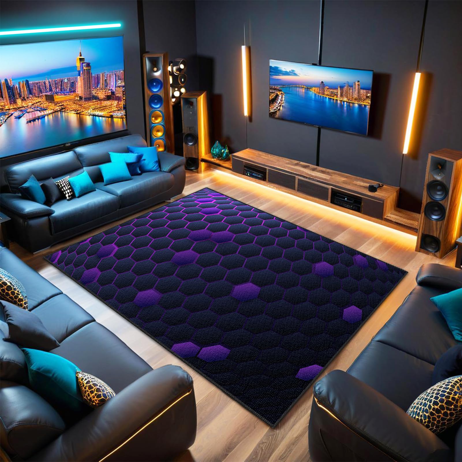 Alfombra Grande Salon Pelo Corto 3D Gaming Floor Carpet 80 x 100 cm
