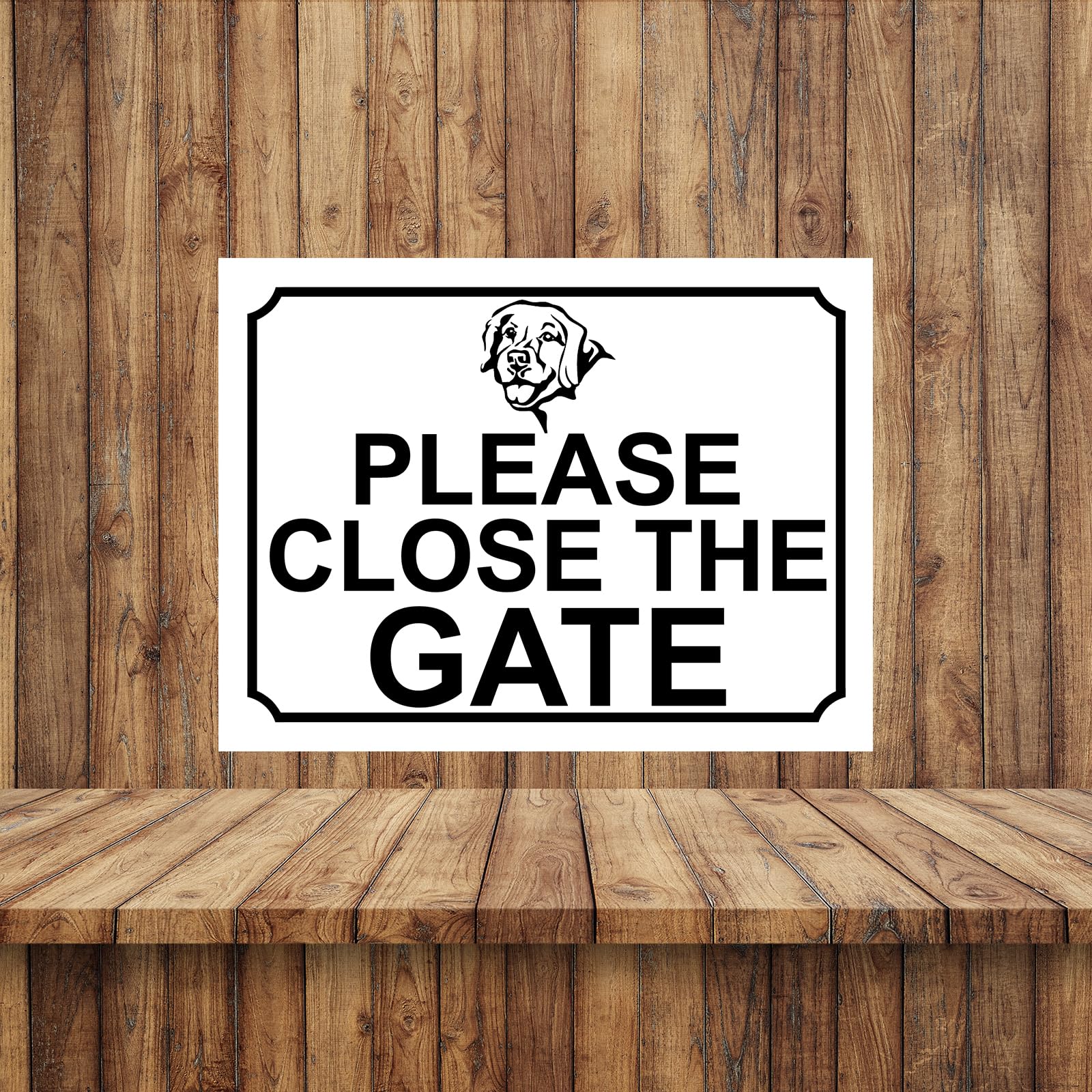 PLEASE CLOSE THE GATE DOG THEME METAL SIGN 267MM X 200MM (476H1L) LARGE 10" X 8", Black Print - Image 2