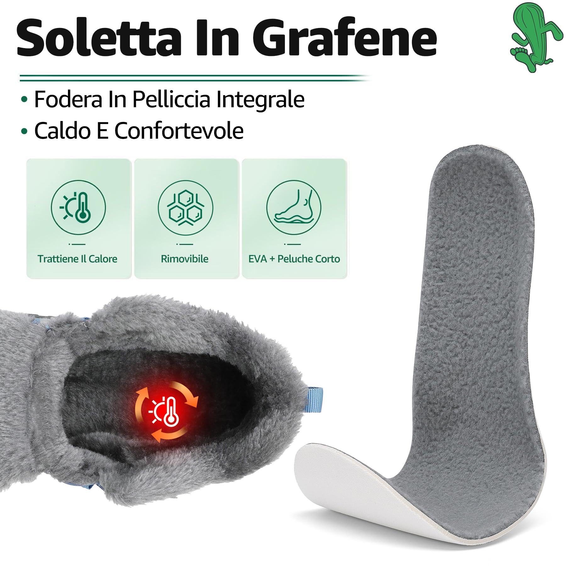 SAGUARO Barefoot Scarpe Invernali Caldo Stivali Neve per Uomo Donna,Gr.36-48