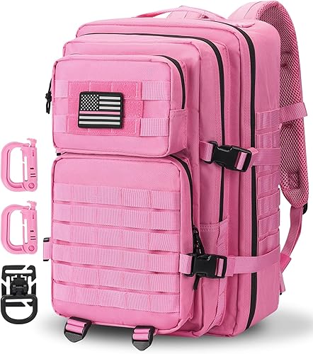 Vista 22 de Mochila táctica militar para campamento de 3 días, equipo de asalto para transportar carga, ligero y modular, Negro