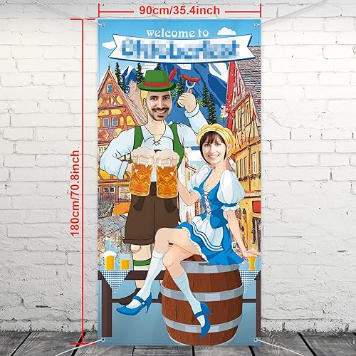 Miniatura 2 de Decoraciones de fiesta de Oktoberfest para fiesta de Oktoberfest, accesorios de fotos de tela gigante, fondo de cabina de fotos, suministros