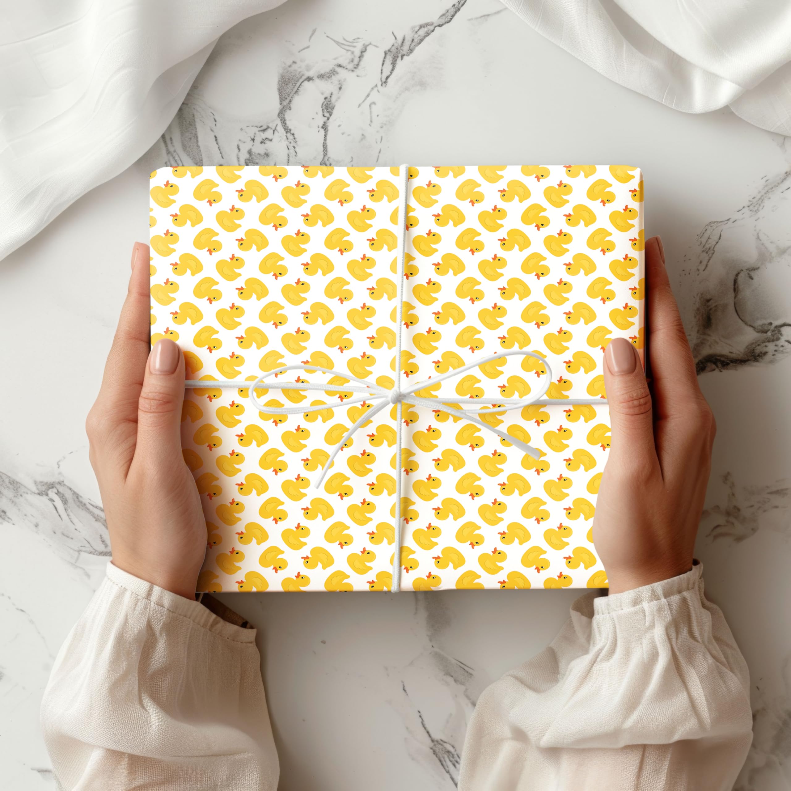 Rubber Duck Print Pattern Wrapping Paper - Stationery Gift - Anniversary, Birthdays, Weddings, Valentines - Gifts For Him Her - Hen Party - W13 (3 x 1 Meter Rolls - 58cm x 100cm/ 22.8" x 39.3")