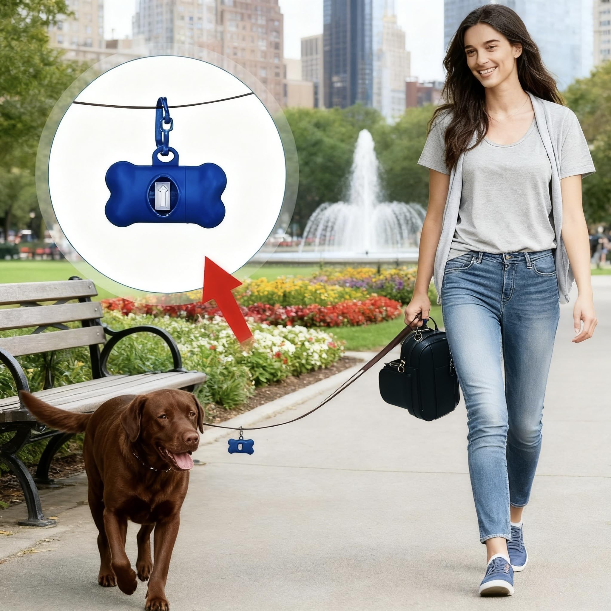 Hundekotbeutelhalter aus Kunststoff, für Spaziergänge, Wandern, Camping, für Leine, mit Haken und auslaufsicher, bunt, 100 Stück