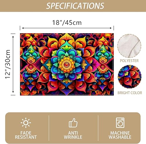 Miniatura 2 de Cinco De Mayo - Juego de 4 manteles individuales de día de los muertos, 5 de mayo, decoración rústica mexicana y suministros para mesa de cocina del