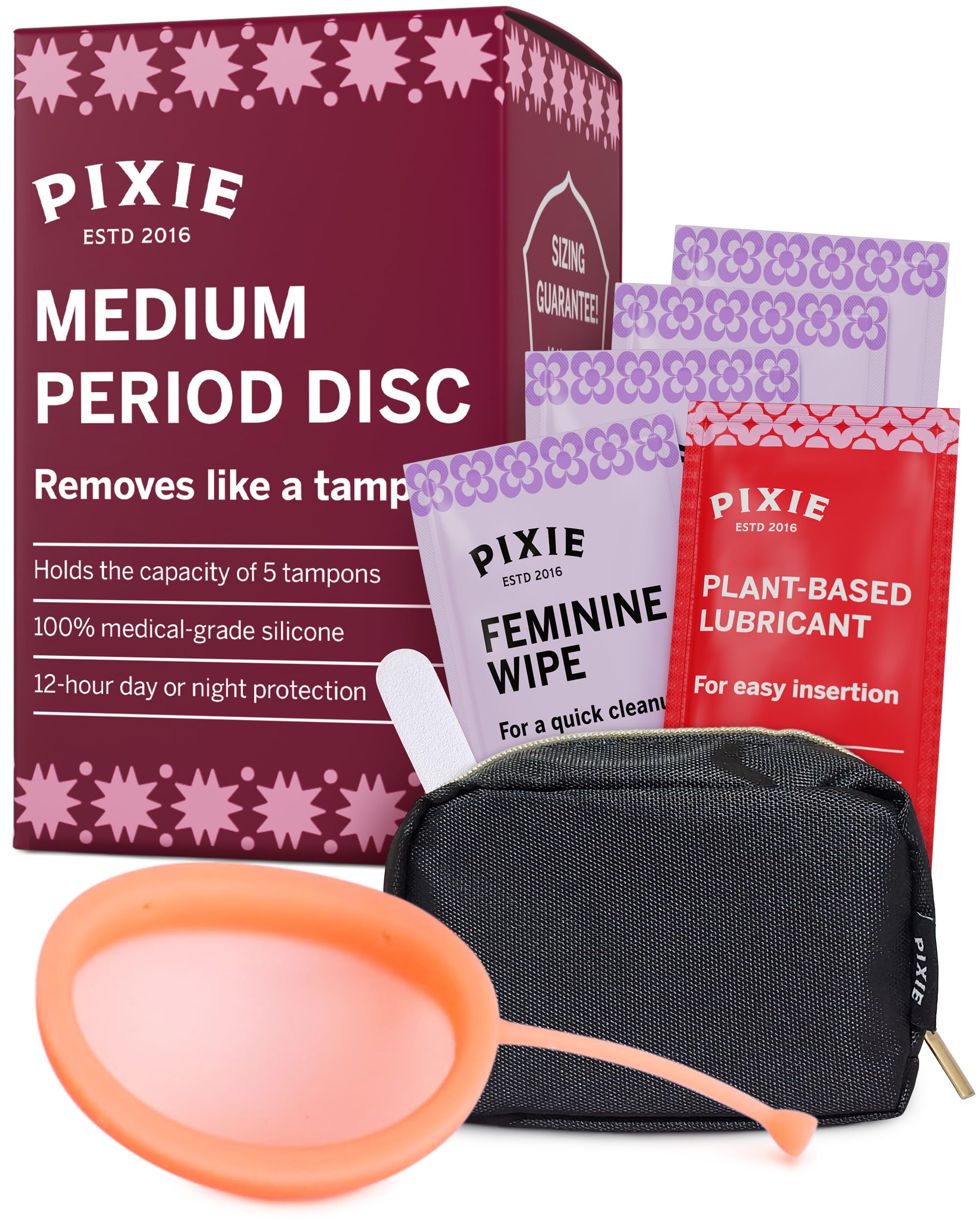 Pixie Menstrual Disc for Feminine Care - Ranked 1 for Best Tampon Alternative Period Disc - 100 Medical-Grade