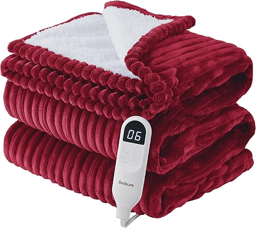 Arebos Plush Heated Blanket 160 X 120 Cm | Electric Heated Blanket With Automatic Shut-Off | Machine Washable | Timer | Overheat Protection | Function - View #5