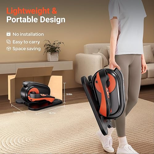 Miniatura 6 de GORISE Under Desk Elliptical Machine, Portable Ellipse Leg Exerciser as Seen on Tv for Seniors, Fully Assembled Seated Pedal Exerciser with Remote,