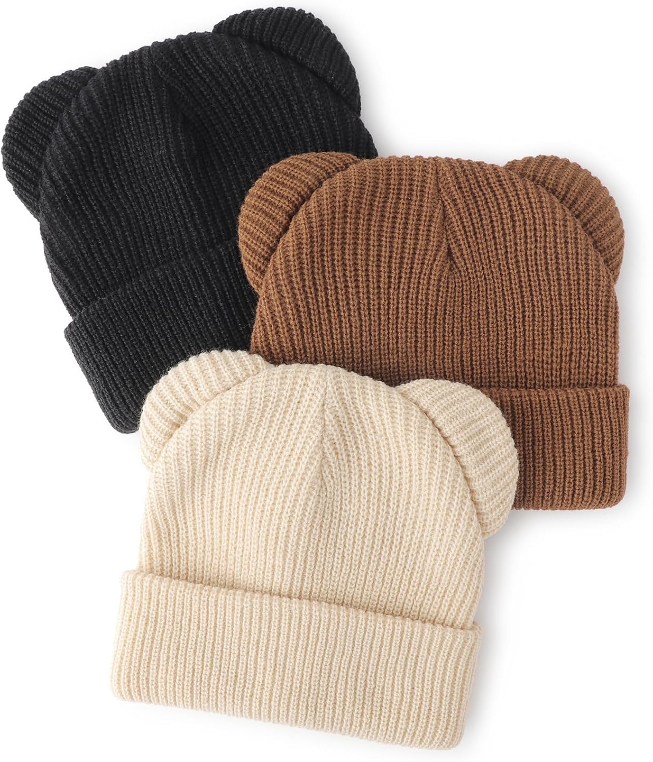 DRESHOW BQUBO Baby Beanie Winter Hat with Bear Ears Infant Toddler Knitted Warm Cap Beanies for Baby Boys Girls 0-24 Months - Image 8