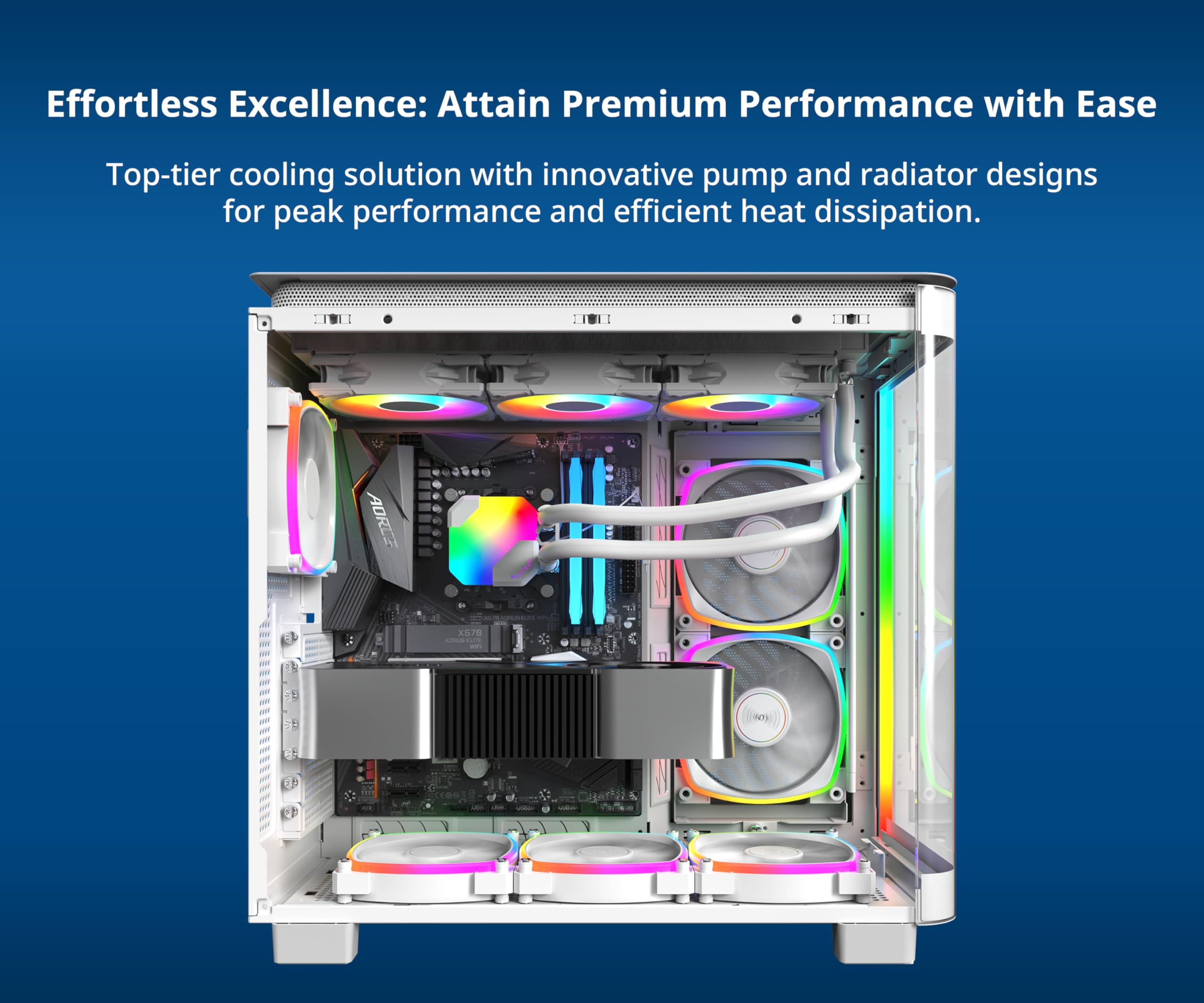 MONTECH HyperFlow ARGB 360 AIOクーラー Montech HyperFlow ARGB 360mm-AIO CPU Liquid Cooler-for Intel LGA