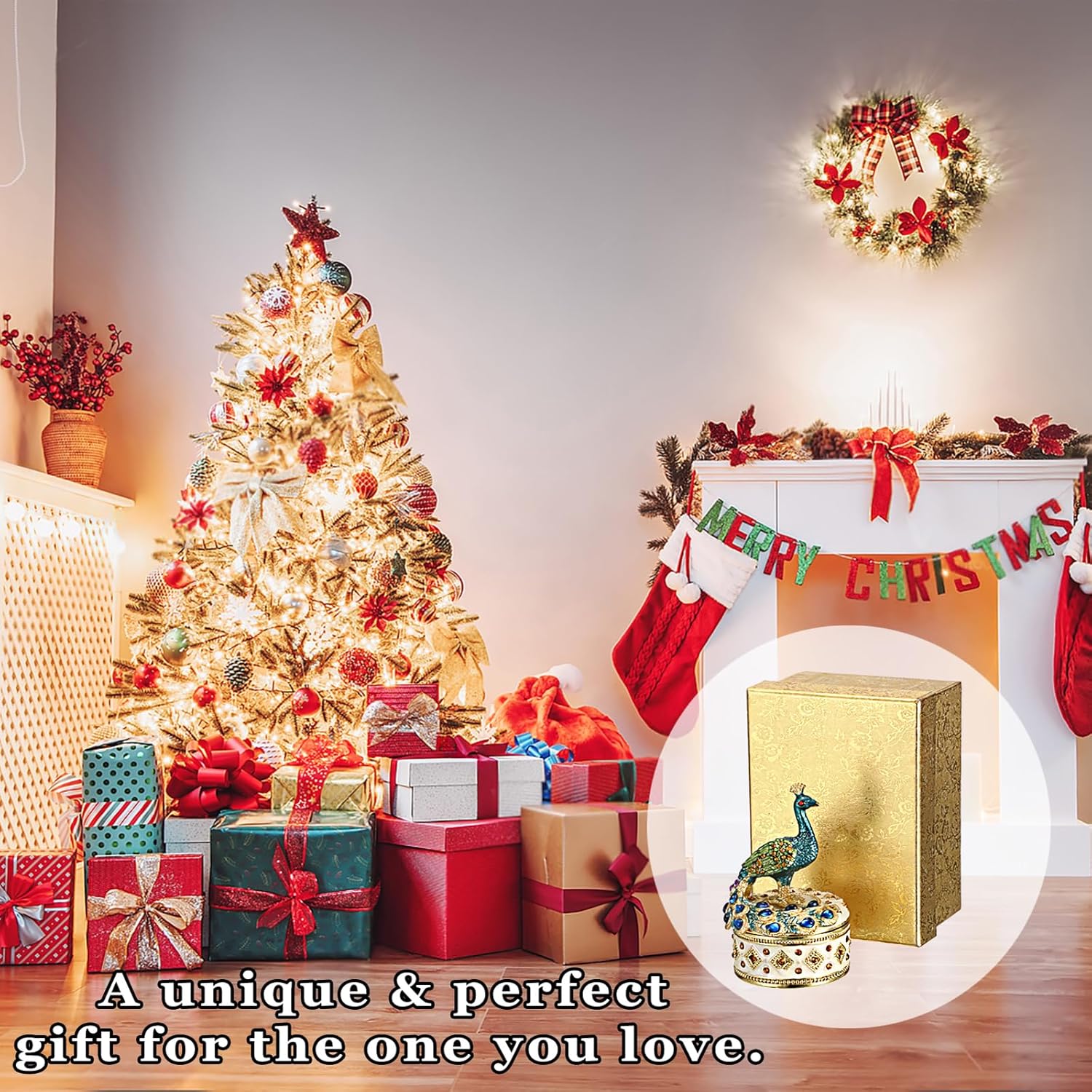 ELLDOO Mini Peacock Trinket Box, Vintage Metal Enameled Decorative Box Ring Earrings Jewelry Organizer Peacock Figurine Lid Gift Box for Girl Women - Image 7