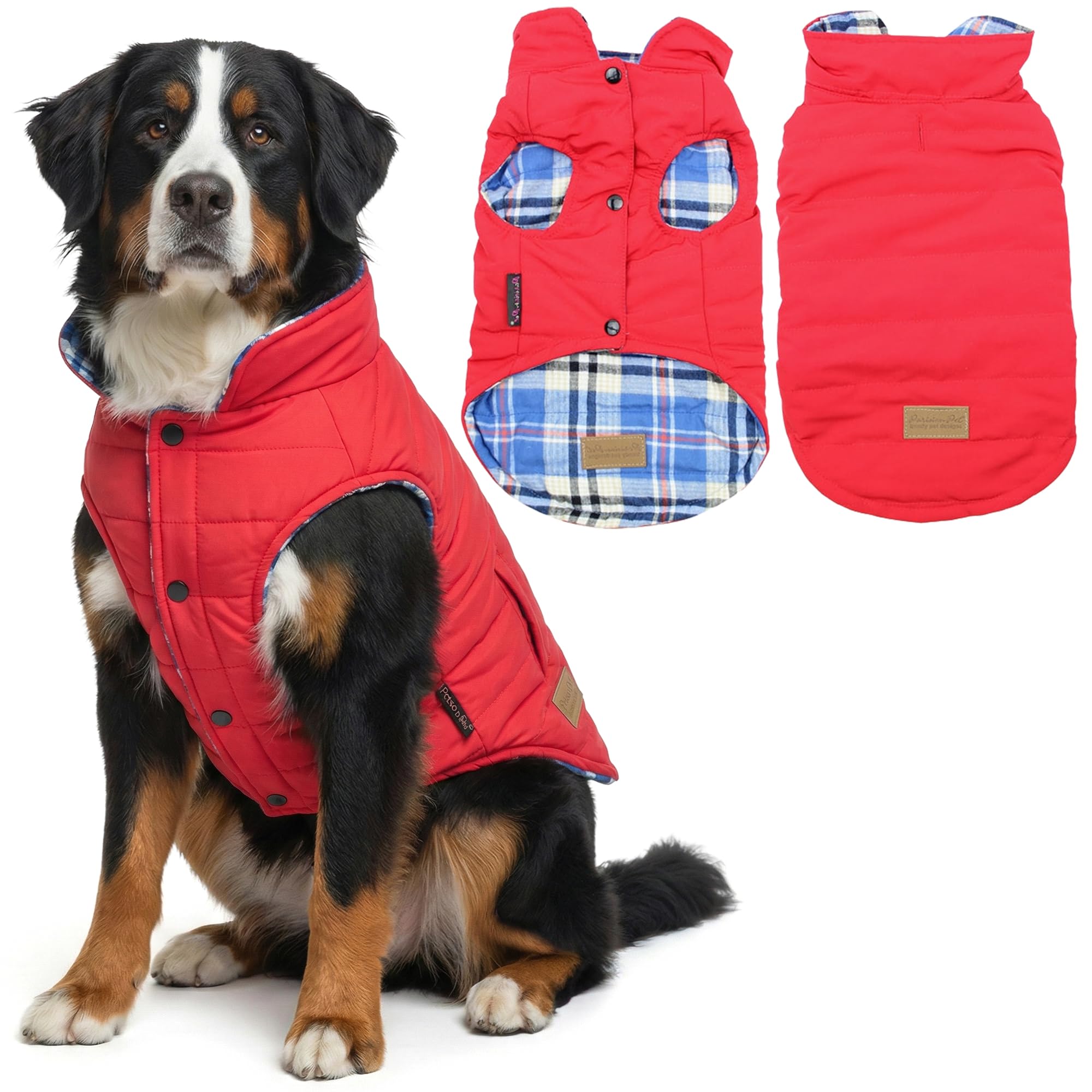 Parisian Pet Plaid Reversible Jacket, XL