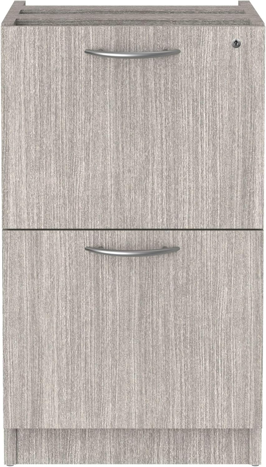 Alera Alera Valencia Series Full Pedestal File, Left or Right, 2 Legal/Letter-Size File Drawers, Gray, 15.63" x 20.5" x 28.5"