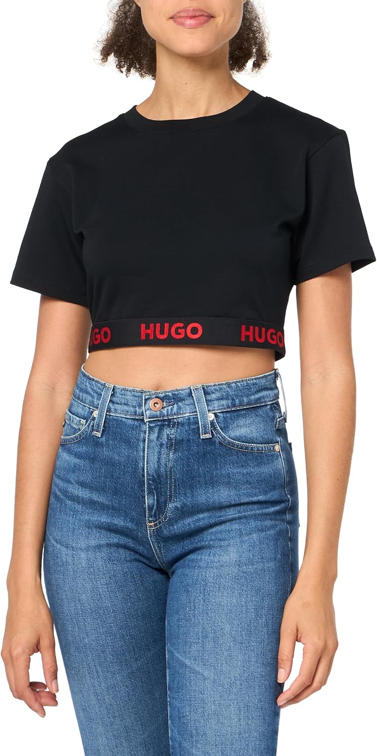 HUGO Repeat Logo Crop T-Shirt