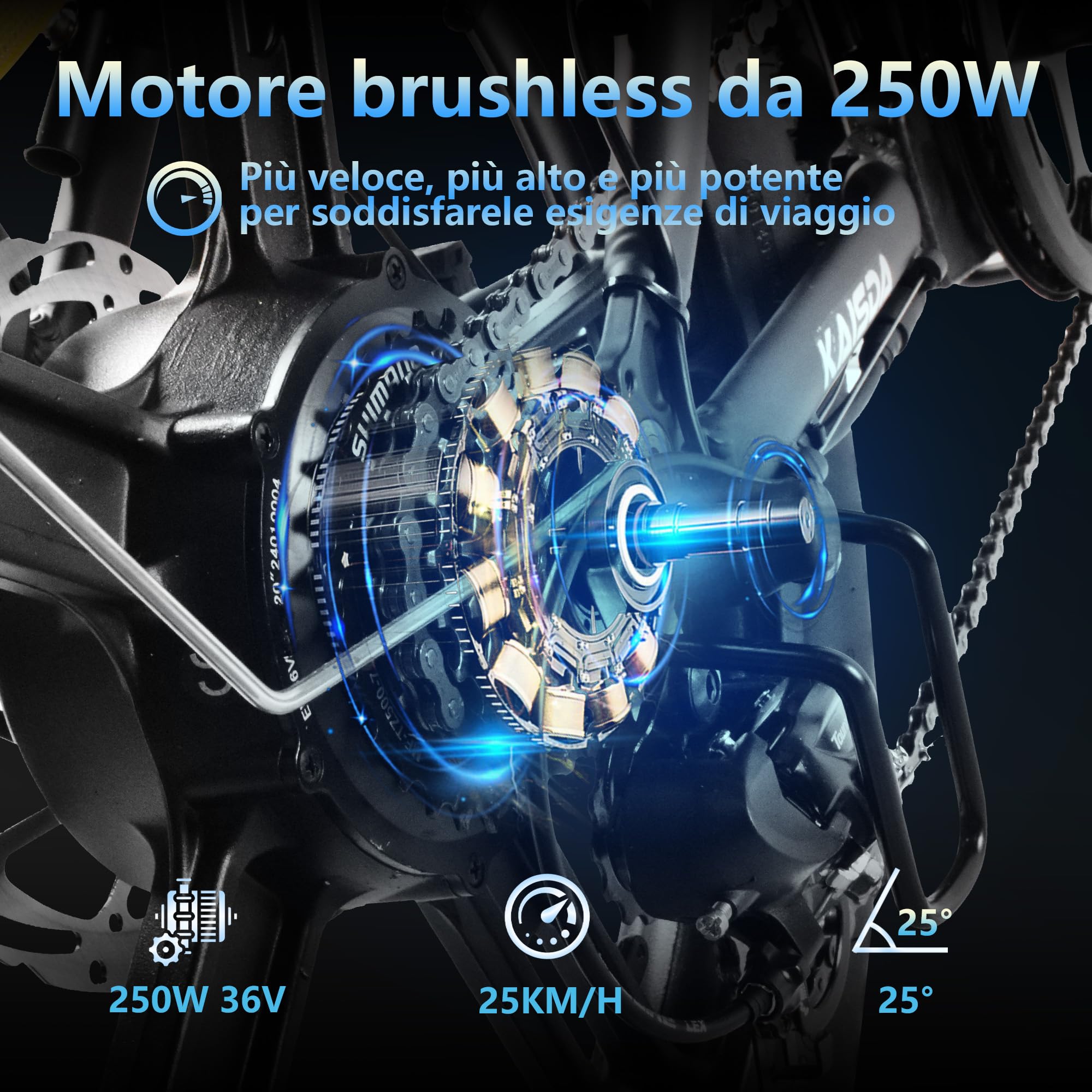 K K201 Bici Elettrica Pieghevole, con Pneumatici Grassi da 20" x 3.0" e Batteria Rimovibile da 36V 20.8Ah, Autonomia di 90 km, E-Bike per Tutti i Terreni