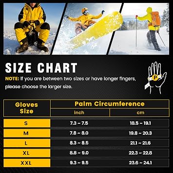 WASOTO Heated Gloves for Men Women 7.4V Battery 22.2WH Electric Rechargeable Heated Ski Gloves Waterproof Durable Leather Work Gloves for Camping Hunting Fishing Snowboarding Hiking Raynaud