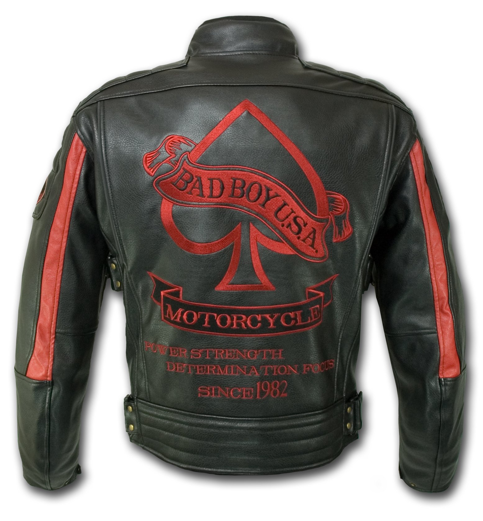 Amazon | [バッドボーイ] フェイクレザージャケット BLACK/RED XL