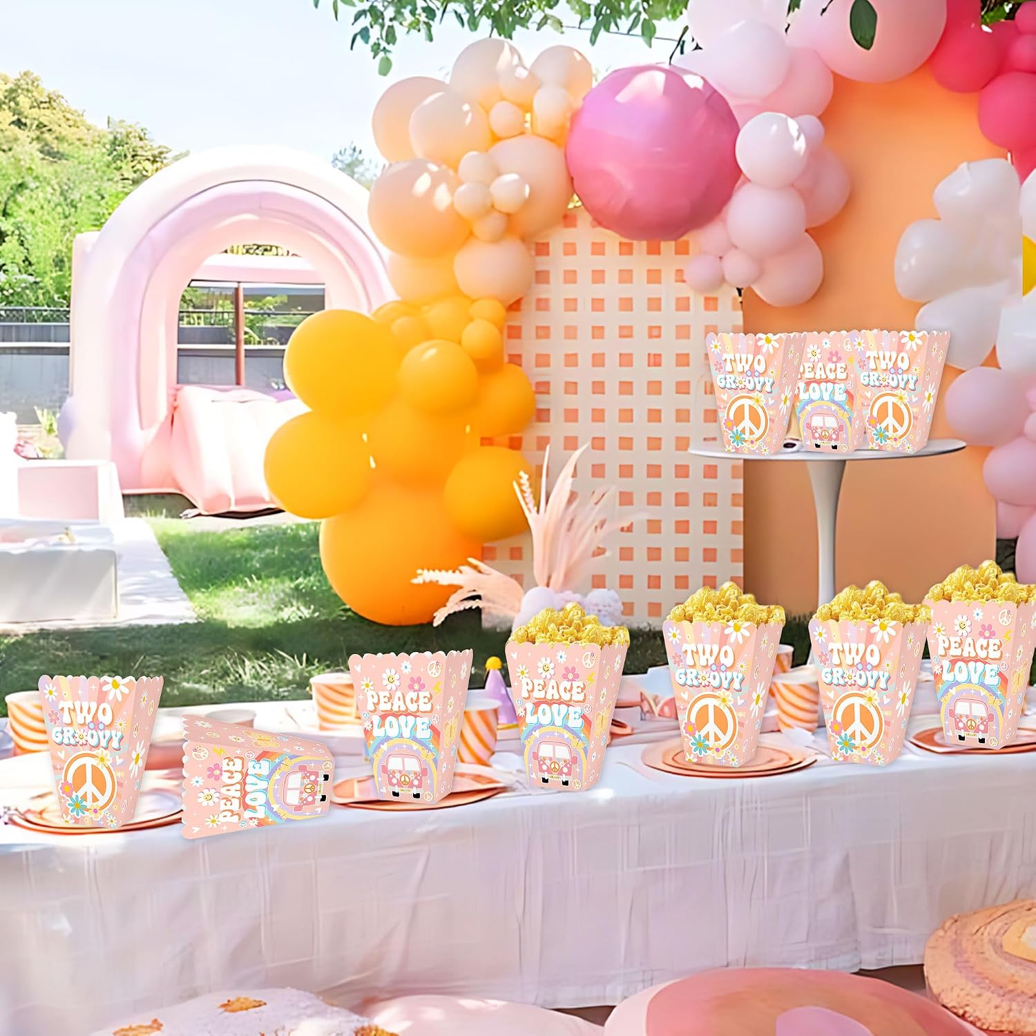 Roaring Good Time Two Groovy Party Favors Popcorn Boxes Candy Goodies Boxes