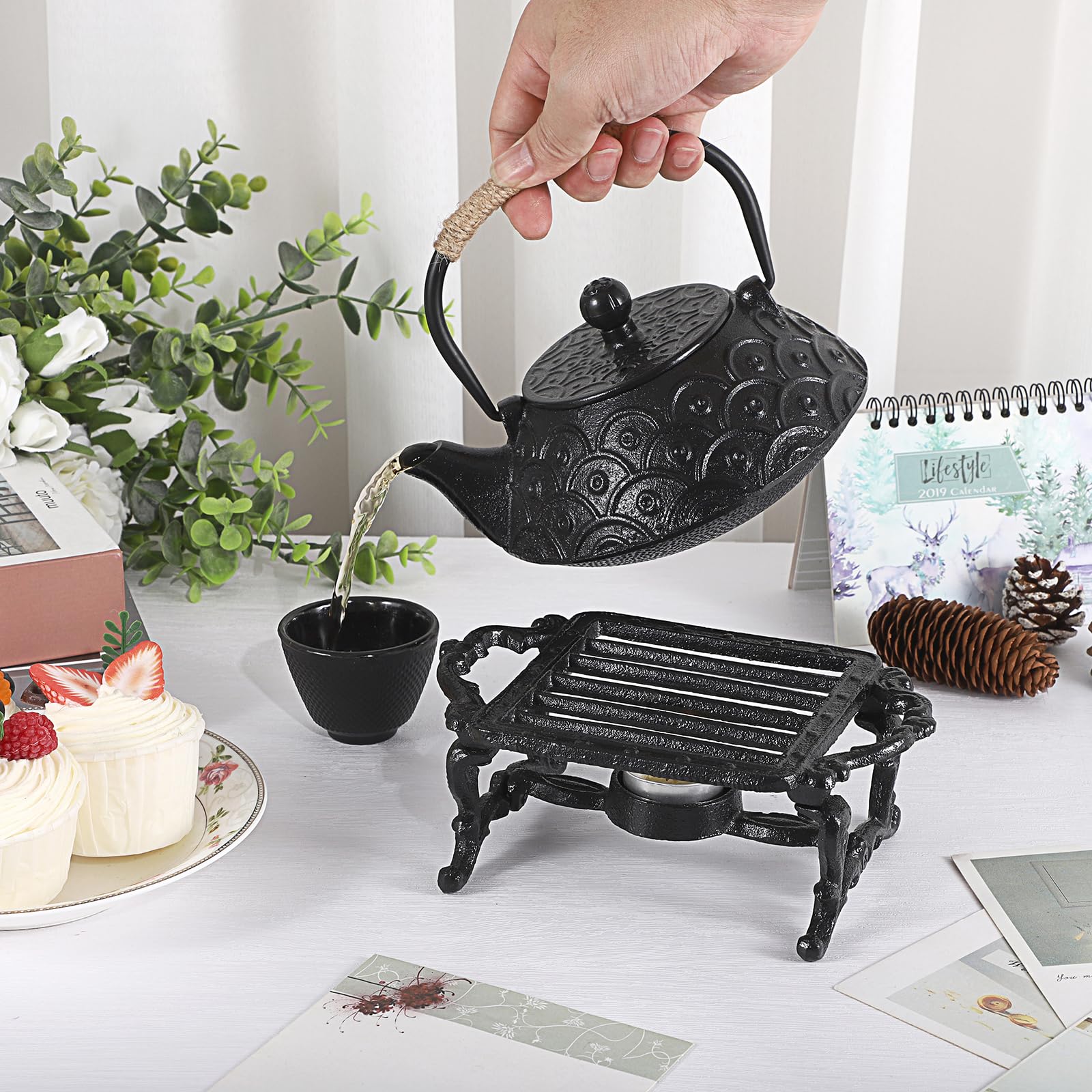 Cast Iron Tea Warmer - Keep Drinks Warm! -3