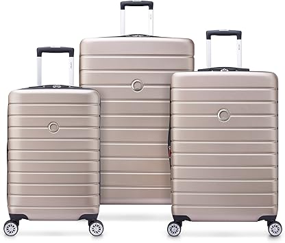 review DELSEY Paris Jessica Hardside Expandable Luggage with Spinner Wheels (Rose Gold, 3-Piece Set (21/25/29))