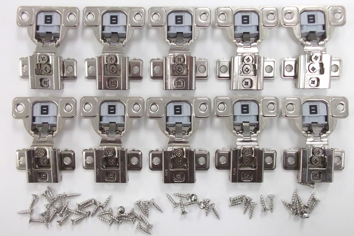 Salice Compact Soft Close 5/8 Overlay Hinge Pack of 10 Hinges with Screws