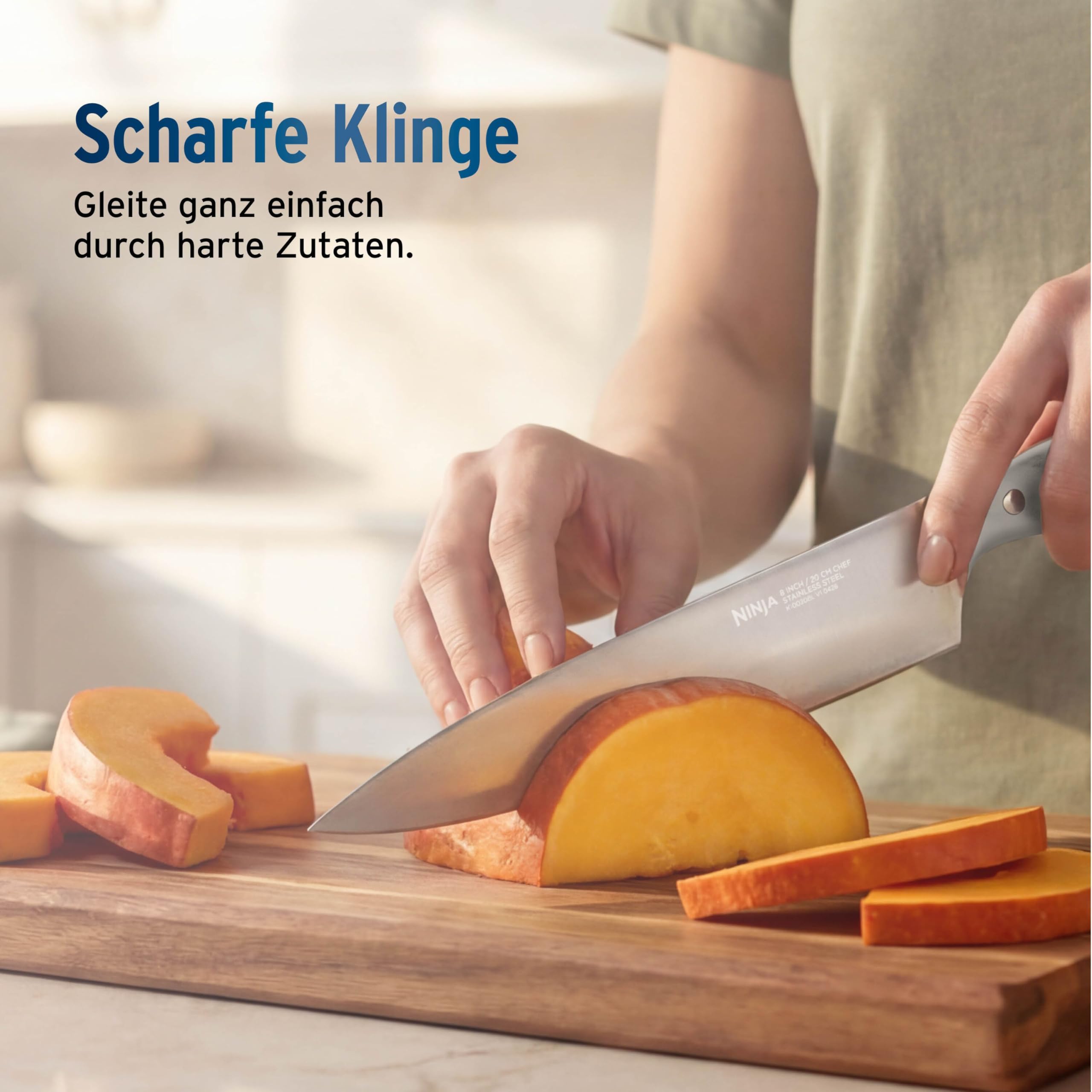 Ninja StaySharp 13-teiliges Messerblock-Set mit abnehmbarem Messerschärfer – Steingold NK32013EUUKSD1