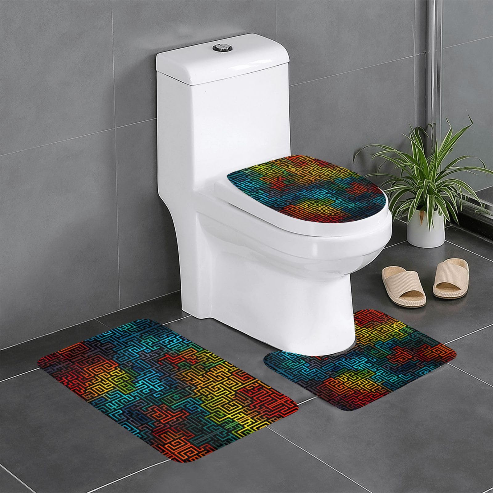 Tapis de bain antidérapant WHJDPP haut de gamme motif labyrinthe