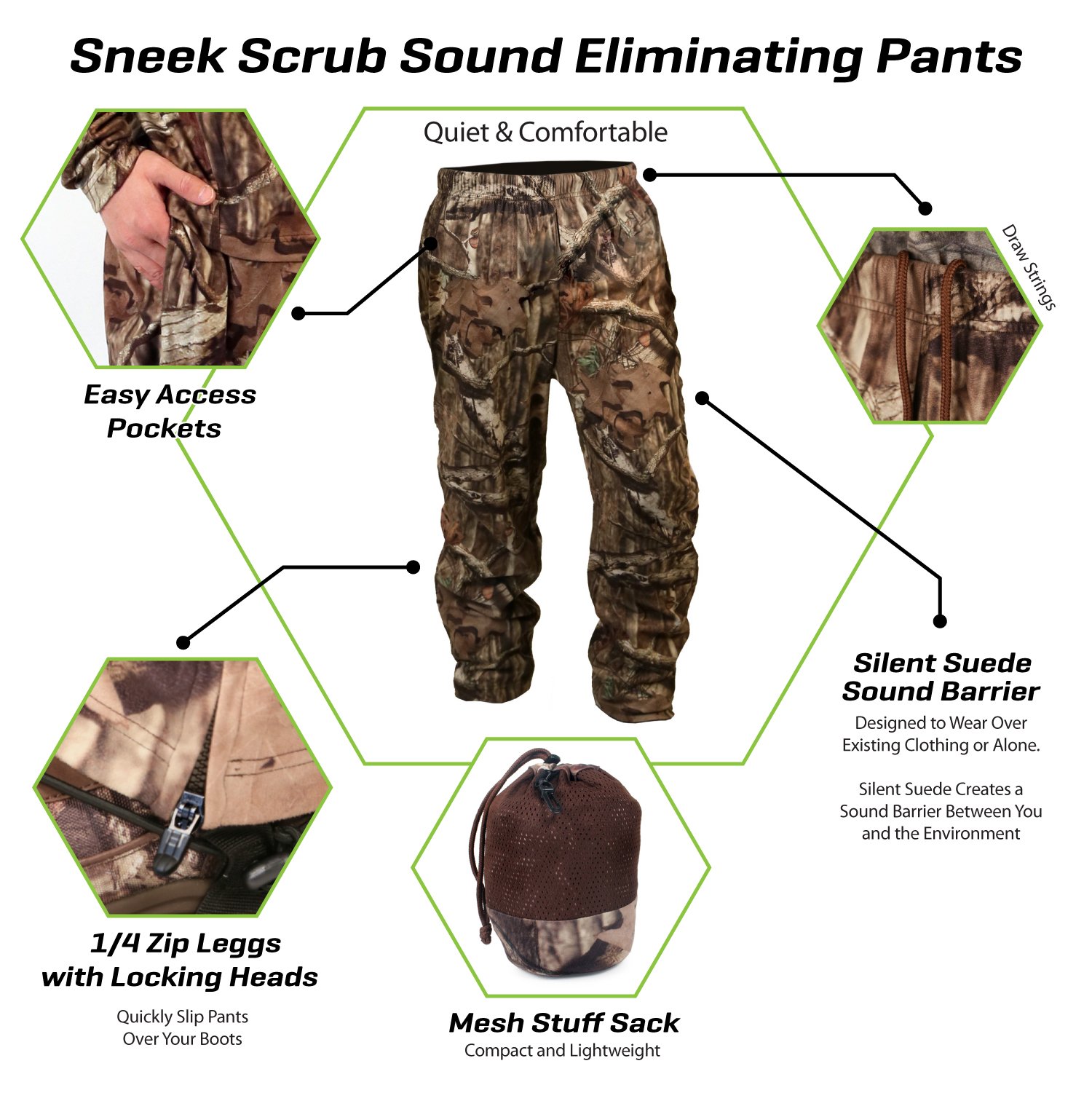 SneekTec Sneek Suit - Sound Eliminating Camo Hunting Gear for Over Your Clothing